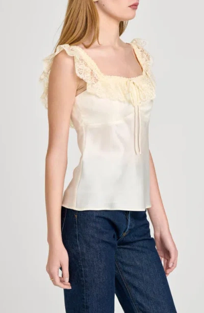 Wayf Ella Lace Trim Camisole In Brown