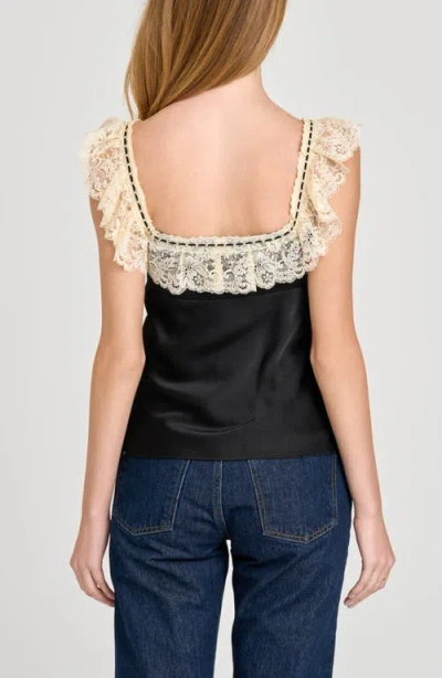 Wayf Ella Lace Trim Camisole In Black