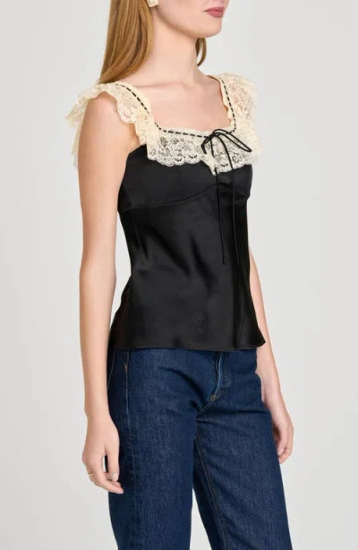 Wayf Ella Lace Trim Camisole In Black