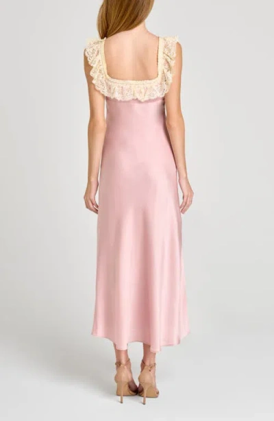 Wayf Ella Lace Trim Slipdress In Pink