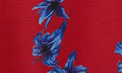 Emilia Wickstead Octavie Festive Lilies Faille Fit & Flare Midi Dress In Red