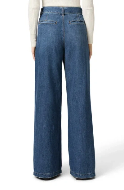 Paige Cameron High Waist Wide Leg Belted Jeans In Multi