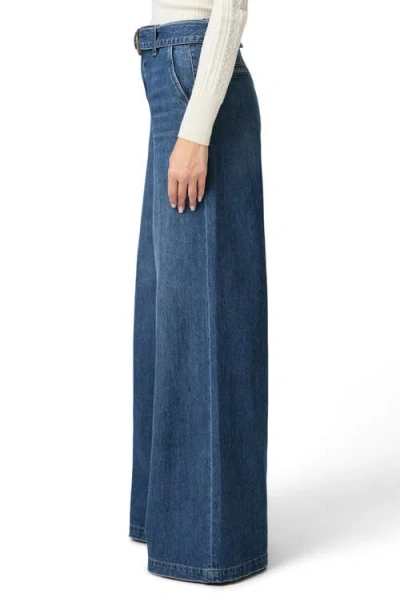 Paige Cameron High Waist Wide Leg Belted Jeans In Multi