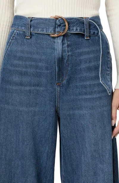 Paige Cameron High Waist Wide Leg Belted Jeans In Multi