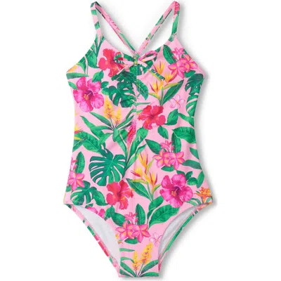 Hatley Kids' Tropical Floral One-piece Swimsuit In Multi