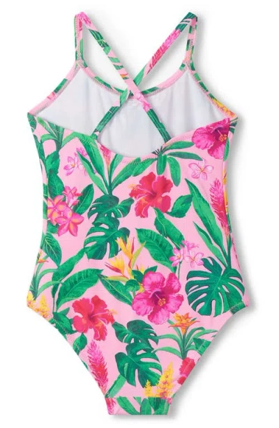 Hatley Kids' Tropical Floral One-piece Swimsuit In Multi