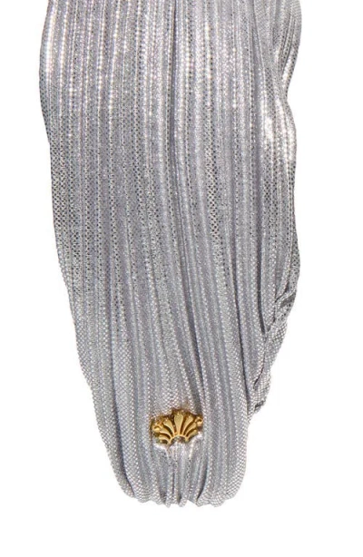 Lele Sadoughi Pleated Knotted Headband In Gray