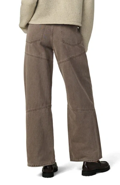 Joe's Jeans The Harlowe Seamed High Waist Wide Leg Jeans In Brown