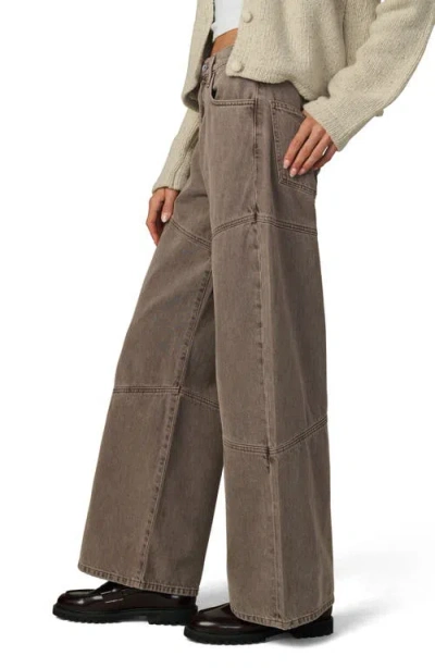 Joe's Jeans The Harlowe Seamed High Waist Wide Leg Jeans In Brown