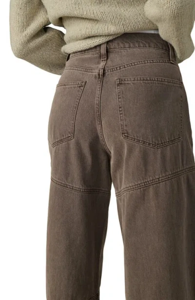 Joe's Jeans The Harlowe Seamed High Waist Wide Leg Jeans In Brown
