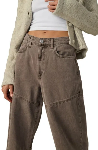 Joe's Jeans The Harlowe Seamed High Waist Wide Leg Jeans In Brown