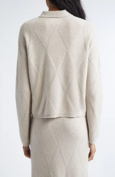 Max Mara Diamond Stitch Cashmere Cardigan In Brown