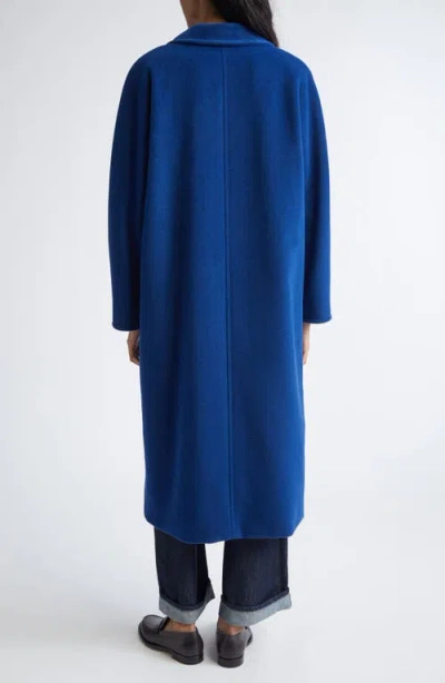 Max Mara Madame Double Breasted Wool & Cashmere Coat In Blue