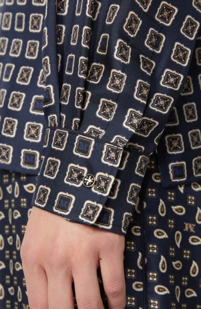 Max Mara Disco Monogram Paisley Pajama Shirt In Blue