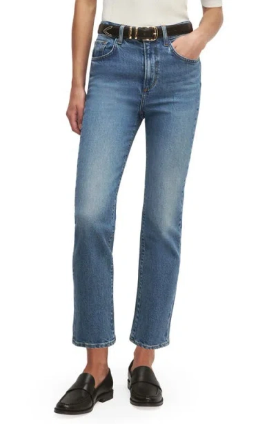 Favorite Daughter The Valentina Super High Waist Ankle Straight Leg Jeans In Blue