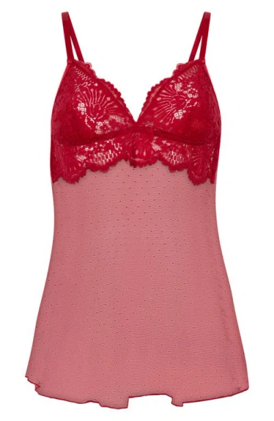 Hunkemoller Hunkemöller Whitney Lace & Mesh Chemise In Red