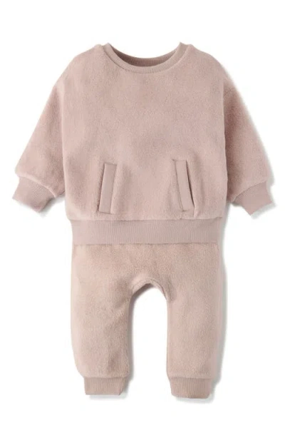 Pehr Organic Cotton Teddy Fleece Joggers In Pink