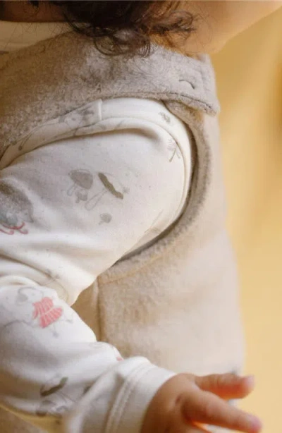 Pehr Organic Cotton Teddy Fleece Overalls In White