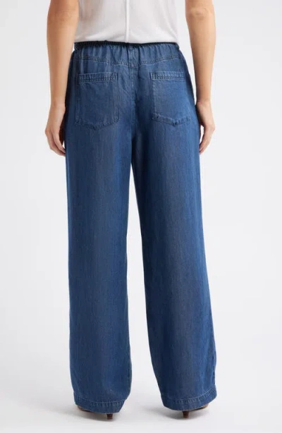 Cloth & Stone Wide Leg Crop Denim Pants In Blue