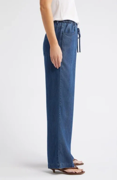 Cloth & Stone Wide Leg Crop Denim Pants In Blue