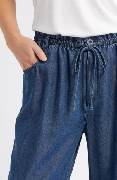 Cloth & Stone Wide Leg Crop Denim Pants In Blue