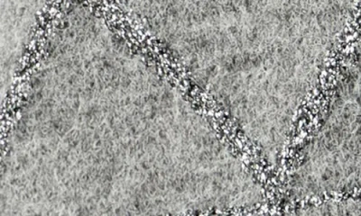 English Factory Argyle Metallic Collared Cardigan In Gray