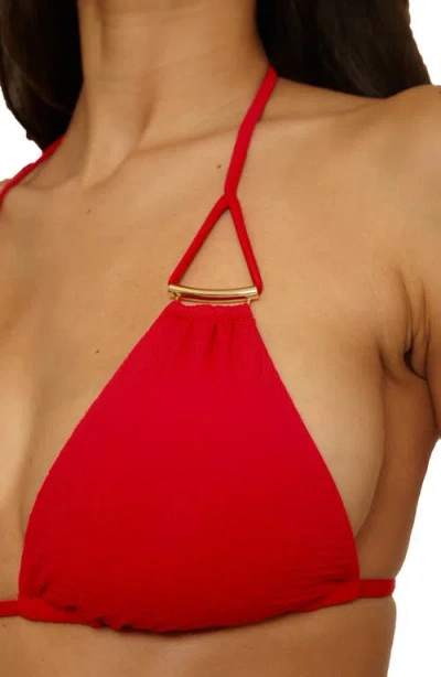 Becca Riviera Triangle Bikini Top In Red