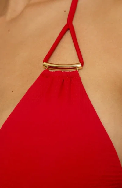 Becca Riviera Triangle Bikini Top In Red