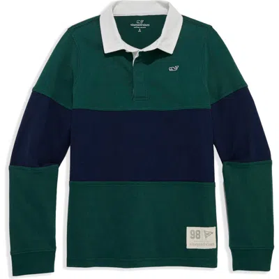 Vineyard Vines Kids' Colorblock Rugby Shirt In Green