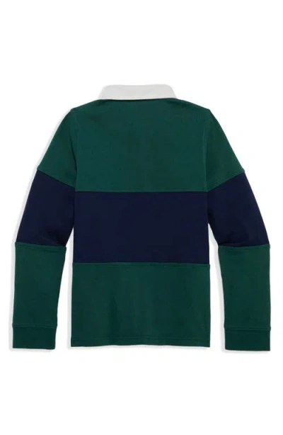 Vineyard Vines Kids' Colorblock Rugby Shirt In Green