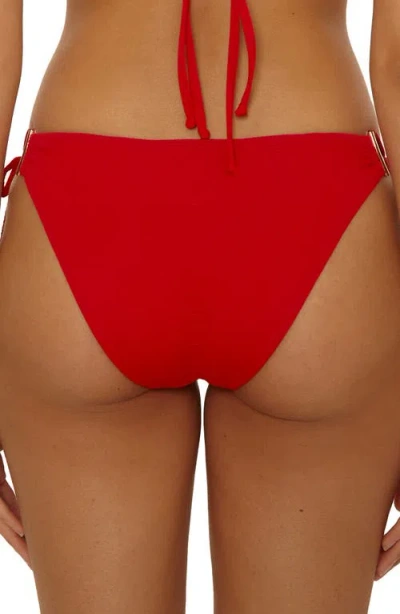 Becca Riveria Tie Side Bikini Bottoms In Red