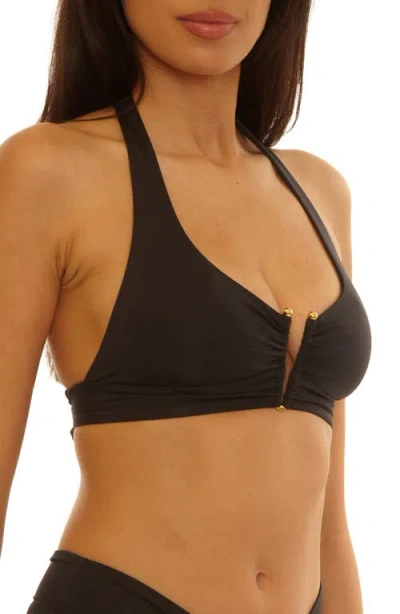 Becca Color Code V-wire Halter Bikini Top In Black