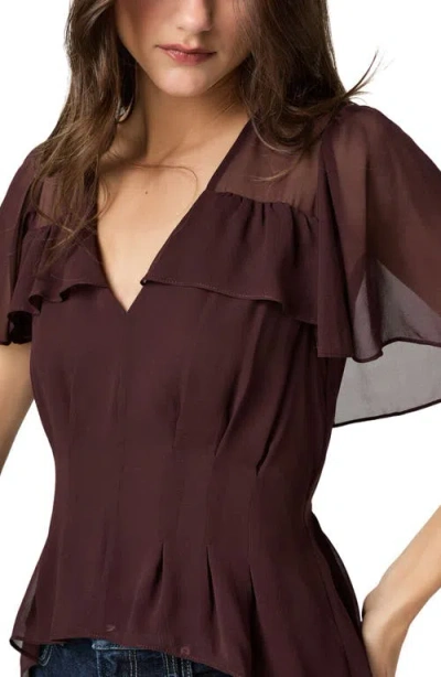 Paige Willa Ruffle Chiffon Top In Animal Print