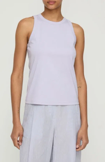 Lafayette 148 Swiss Cotton Rib Racerback Tank In White