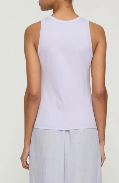 Lafayette 148 Swiss Cotton Rib Racerback Tank In White