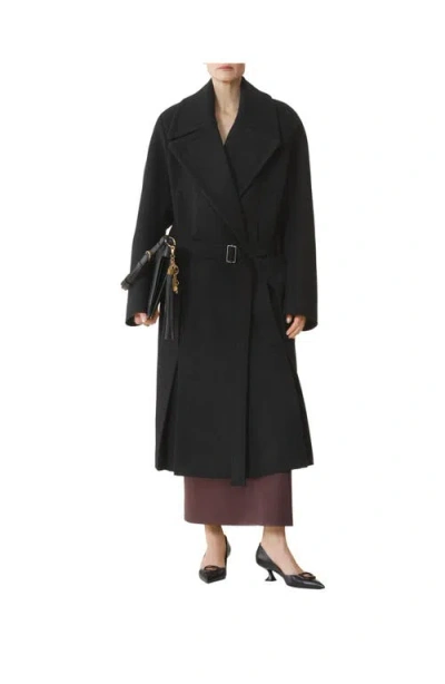 Lanvin Long Belted Peacoat In Animal Print