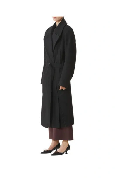 Lanvin Long Belted Peacoat In Animal Print