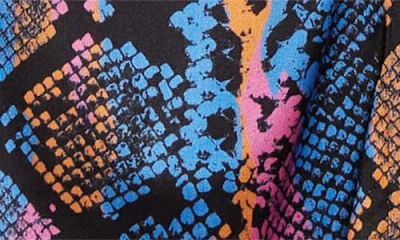 Versace Python Print Liquid Jersey Button-up Shirt In Blue