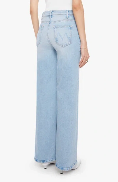 Mother The Hustler Roller Sneak High Waist Wide Leg Jeans In Blue