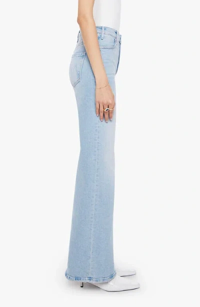 Mother The Hustler Roller Sneak High Waist Wide Leg Jeans In Blue