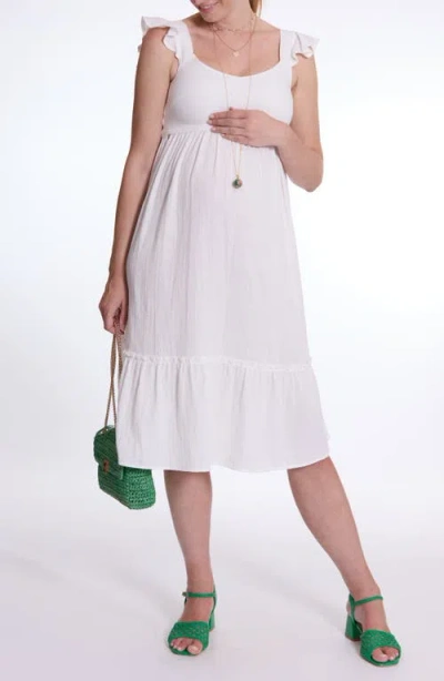 Cache Coeur Melody Maternity And Nursing Dress In White