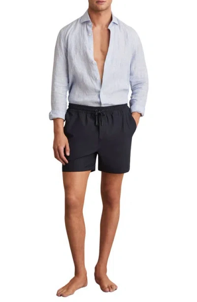 Reiss Cliff Water Resistant Swim Trunks In Blue