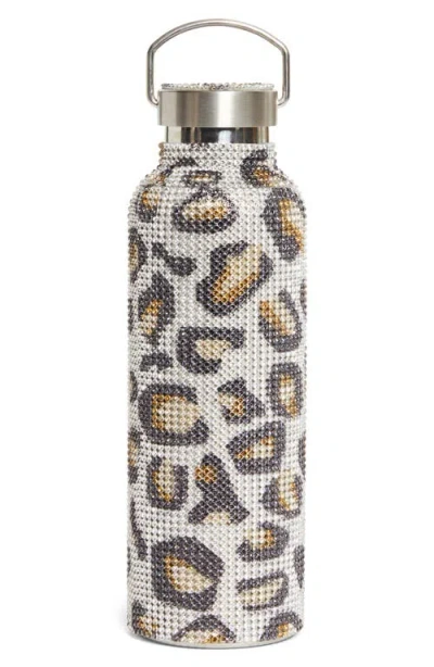 Collina Strada Crystal Embellished Insulated Water Bottle In Animal Print