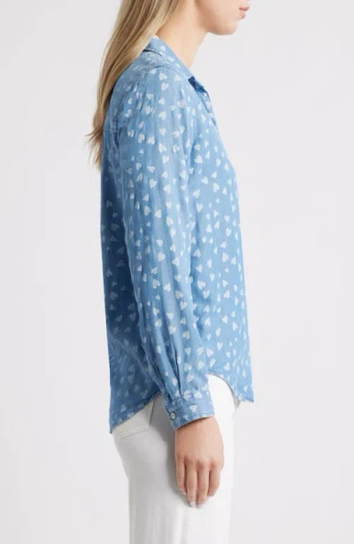 Beachlunchlounge Cassie Chambray Button-up Shirt In Animal Print