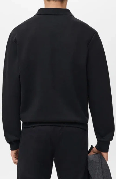 Mango Regular Fit Polo Sweatshirt In Black