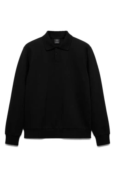 Mango Regular Fit Polo Sweatshirt In Black