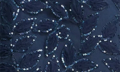 Dress The Population Brie Sequin Long Sleeve Minidress In Blue