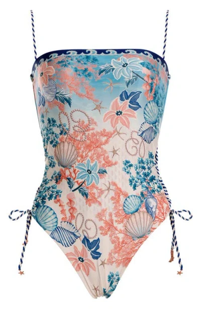 Agua Bendita Mariel Sereia Reversible One-piece Swimsuit In Multi