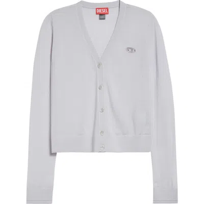 Diesel ® M-alima Oval D Logo Wool Cardigan In Gray