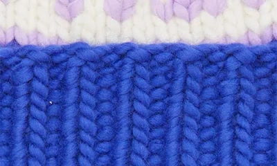 Lele Sadoughi Vail Faux Fur Pompom Merino Wool Beanie In Multi